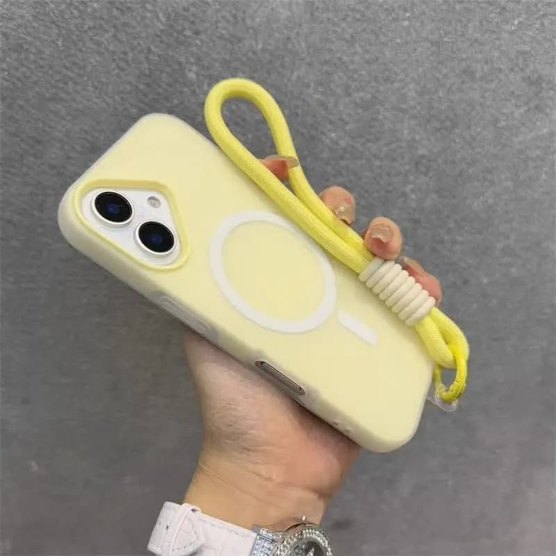 حافظة مغناطيسية بحبل متباين من Magsafe لهاتف آيفون 17/16/15 Pro Max و14 Plus و11/12/13 مع غطاء غير لامع لليد الهوائية - 3