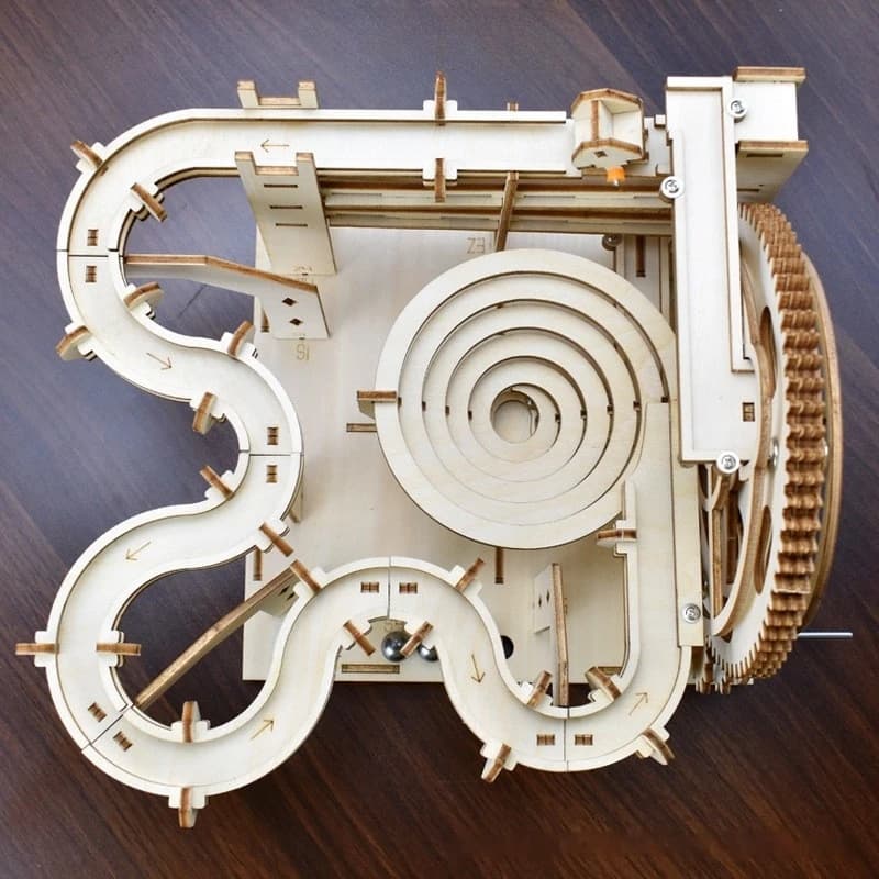 3d Wooden Puzzle Building Model Kits Marble Runs Mechanical Puzzles Self Assembly Toy STEAM Educational Toys for Kids Adult Gift - 4