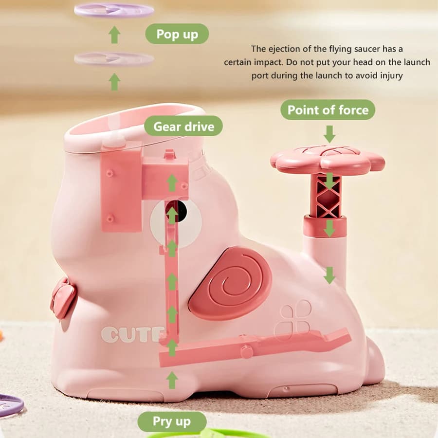أقراص الهواء قاذفة ألعاب الأطفال ألعاب داخلية وخارجية آلة زيادة القرص الطائر الصحن قاذفة القدم الاطفال لعبة رياضية القفز - 3