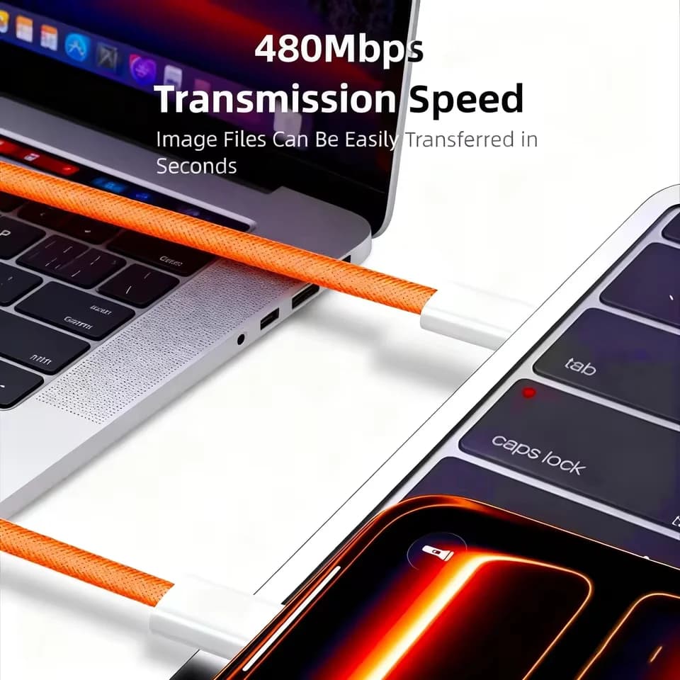 3 قطع كابل USB C إلى USB C بقوة 240 واط يدعم الشحن السريع لهواتف آيفون 17/16/15 وسامسونج وهواوي وشاومي وغيرها - 4