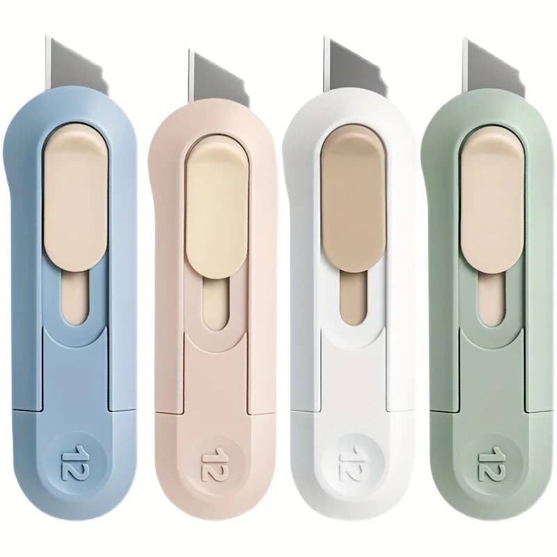 KHINSUN Portable Paper Cutter Mini Cutting Knife 4 Colors  Envelop Box Opener Easy Carry Cutters Knife Stationery