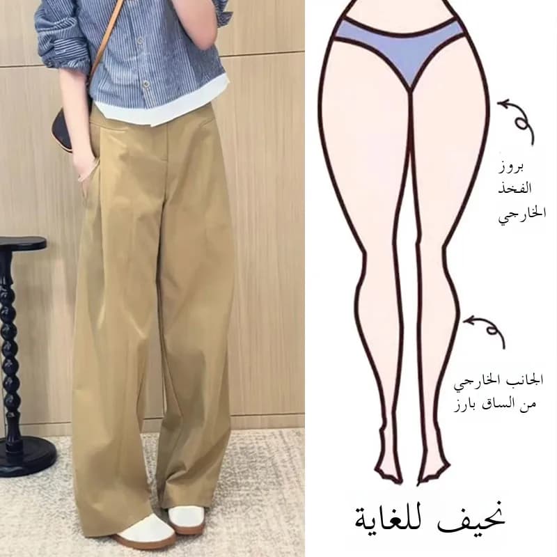 بنطلون كاكي فضفاض واسع الساق بنطلون كاجوال نسائي خصر عالي بنطلون بانانا موضة ربيعية خريفية ملابس مقاسات كبيرة