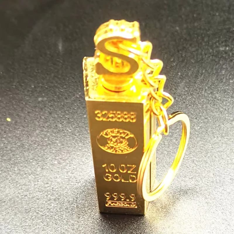 New Gold Bar Design Metal Pendant Lighter Open Flame Smoking Accessory for Outdoor Adventure Small Portable Lighting Tool - 5