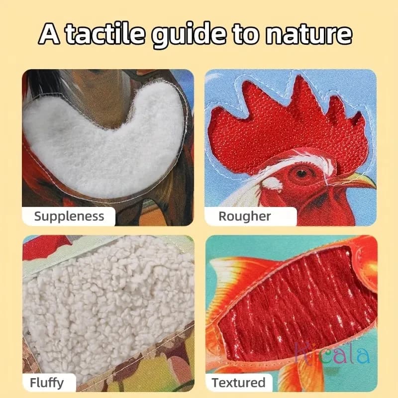 كتاب تفاعلي لمس الحيوان للطفل التعلم المبكر لغز القماش القصص القصيرة مع النمر القرد التنمية الحسية اللعب هدية - 5