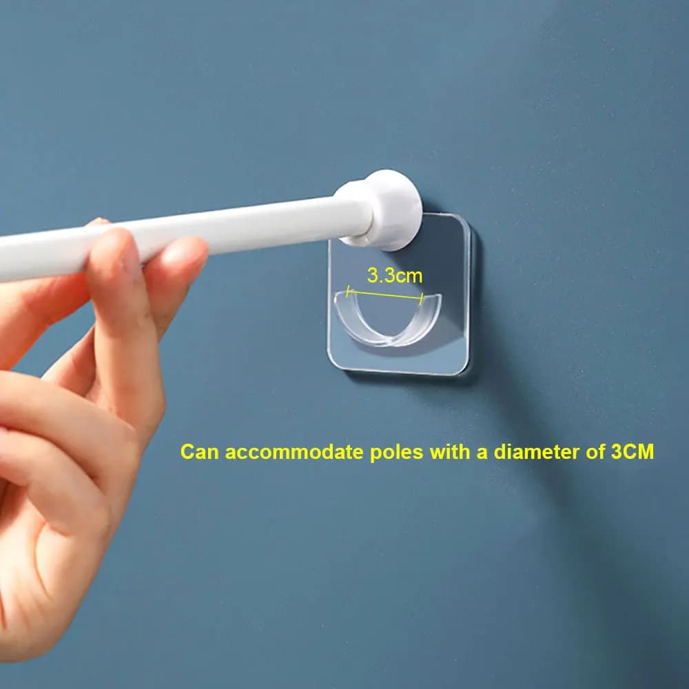 سيليكون العالم 4 قطعة قضيب الستارة قوس أصحاب السنانير ذاتية اللصق قضيب حامل الملابس السكك الحديدية قوس المرحاض اكسسوارات الحمام - 4