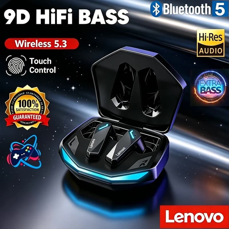 Lenovo  Original GM2 Pro Bluetooth V5.3 TWS Wireless Earphones Stereo Sport Earbuds Game Music Low Latency Headset 2026 New