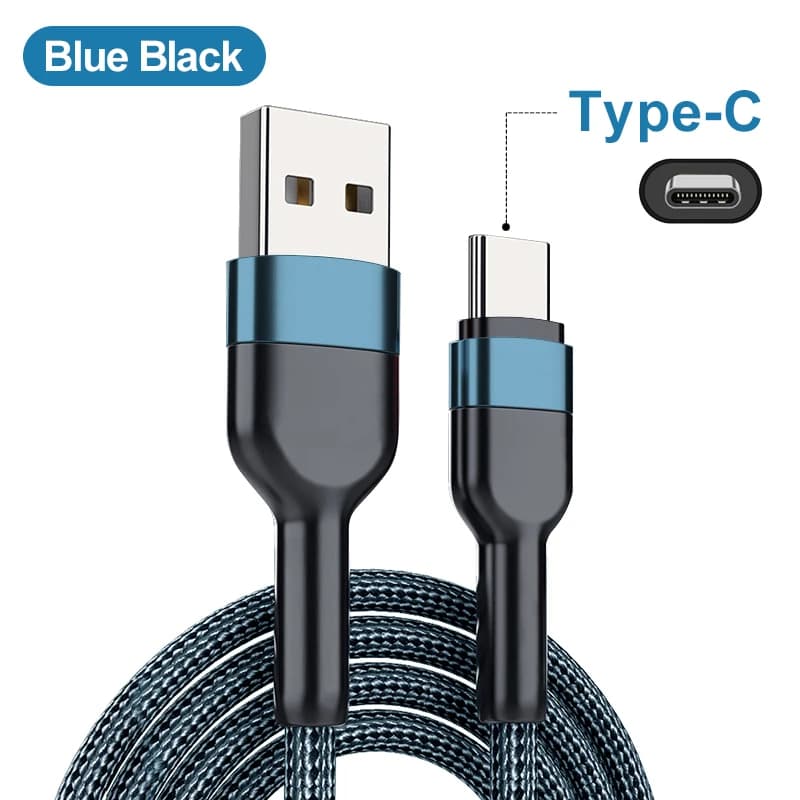 5A USB to Type C Charging Cable Fast Charger Nylon Data Cable For Iphone Xiaomi Huawei Samsung Oppo POCO Type C Charging Cable - 2
