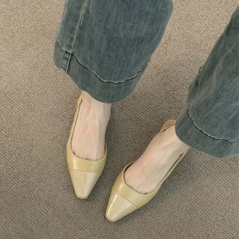 Brand luxury designer fashion PU leather design ladies summer new style pointed toe low heel women sandals non-slip flat shoes - 3