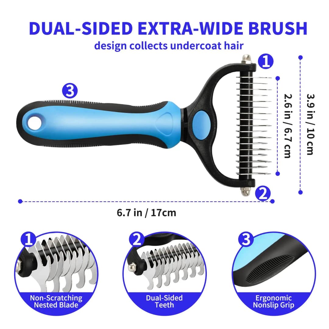Professional Pet Deshedding Brush Dog Hair Remover Pet Fur Knot Cutter Puppy Cat Comb Brushes Dogs Grooming Shedding Supplies - 5