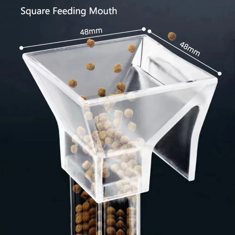 New Transparent Aquarium Fish Tank Feeder Tube Acrylic Fixed Point Fish Tank Food Dispenser with Suction Cup Durable Feeder Bowl - 6