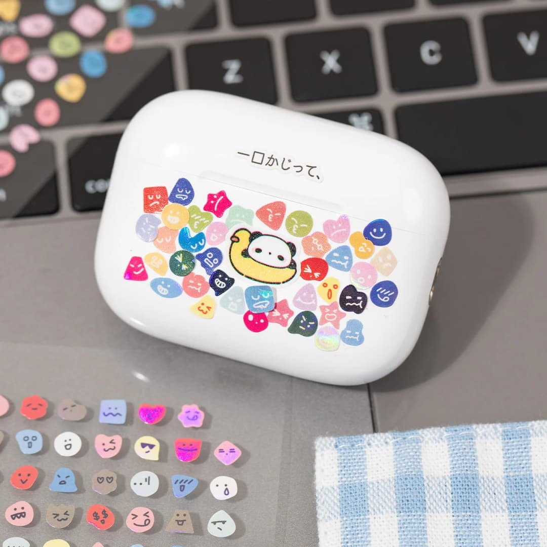 8 أوراق/4 عبوات من ملصقات Emoji الصغيرة اللطيفة، ملصقات أظافر لسكرابوكينغ DIY، زخرفة مادة مجمعة لإطار الصورة - 4