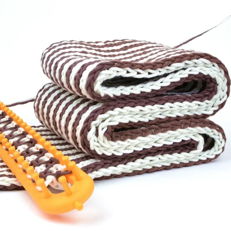 1 مجموعة مستطيل الجولة DIY الحياكة تلوح في الأفق وشاح سترة قبعة شال خياطة متماسكة اليدوية الحرفية النسيج تجديل أداة - 6