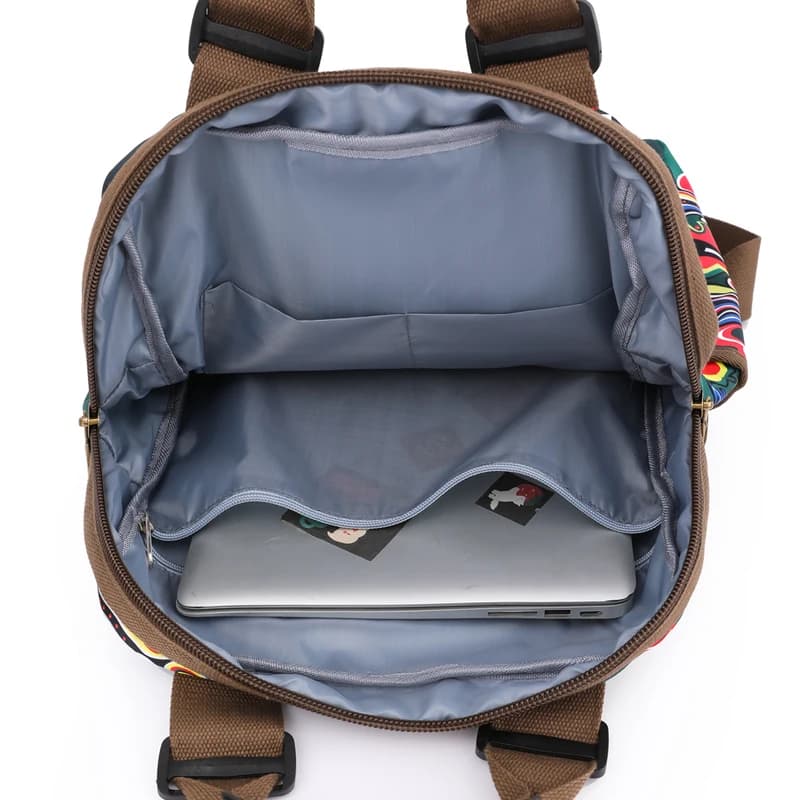 Fashion Designer Backpacks Female Canvas Rucksack Women Large Bagpack Travel Bags Big School Backpack for Students Shoulder Bag - 5
