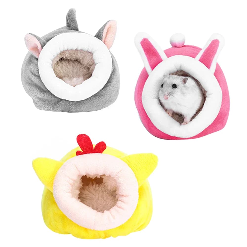 Hamster House Guinea Pig Hamster Cotton House Pet Bed House Small Animal Nest Winter Warm For Rodent/Guinea Pig/Rat/Hedgehog - 3
