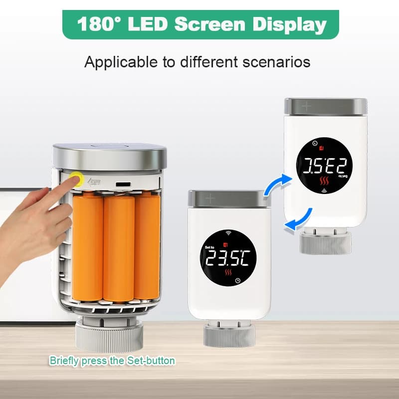 MOES صمام مبرد ترموستاتي ذكي يعمل بـ WiFi/Zigbee جهاز تحكم عن بعد في درجة الحرارة قابل للبرمجة عبر التطبيق يدعم Alexa وGoogle Home - 4