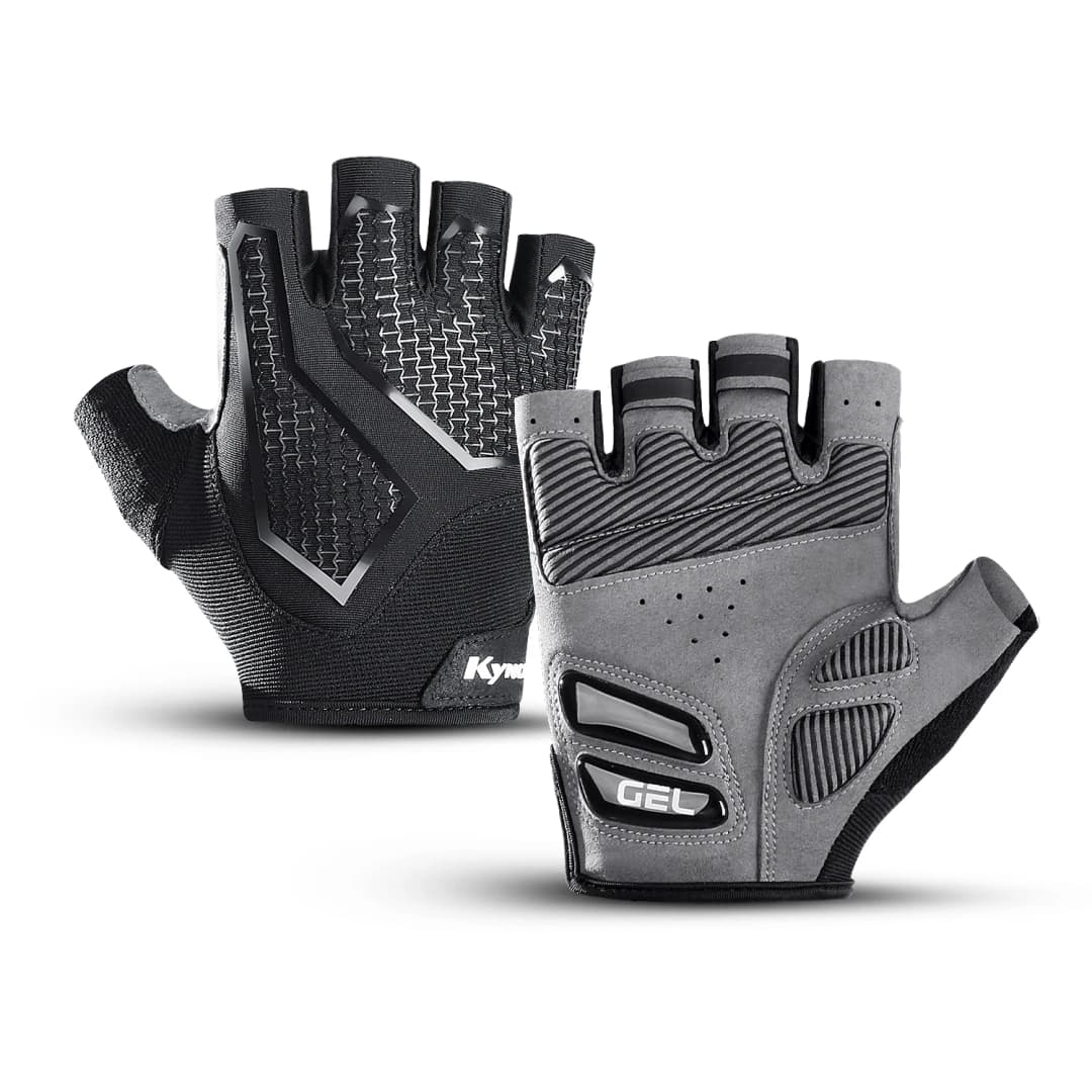 Summer Half-Finger MTB Cycling Gloves Black Liquid Silicone Shock-Absorbing Breathable Wear-resistant Sports Bike Fitness Gloves - 2