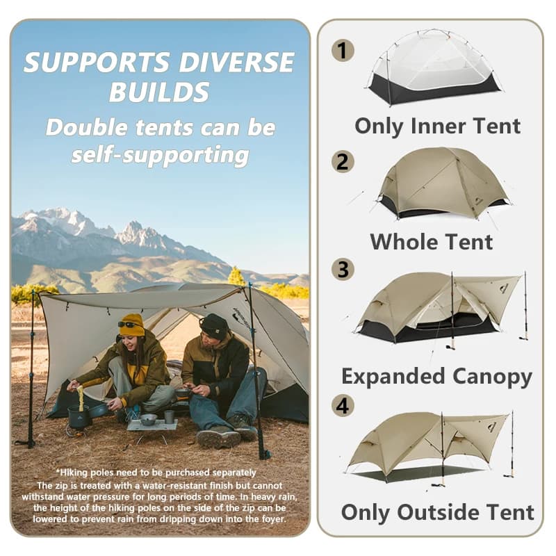 خيمة تخييم من Naturehike Mongar 2 UL/PRO لشخص إلى 3 أشخاص مقاومة للماء خفيفة الوزن مناسبة للمشي لمسافات طويلة - 2