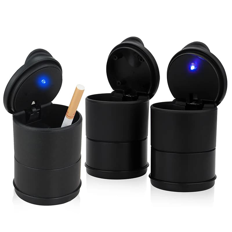 Portable Car Cigarette Ashtray Cup With LED Light Detachable One Touch Open Vehicle Ashtray Holder Ashtray Auto Accessories - 2
