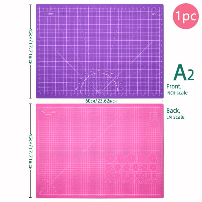 60*45cm A2 PVC Cutting Mat Board Durable Self-healing DIY Sewing Student Art Paper Engraving Pad Leather Craft Tool - 2