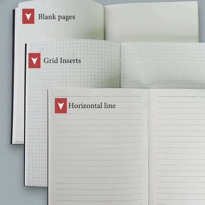 دفتر ملاحظات بغطاء أسود A5/B5، 128/256 صفحة، فارغ، خط أفقي وصفحات شبكية، مستلزمات ملاحظات الدراسة المكتبية CS-078 - 2