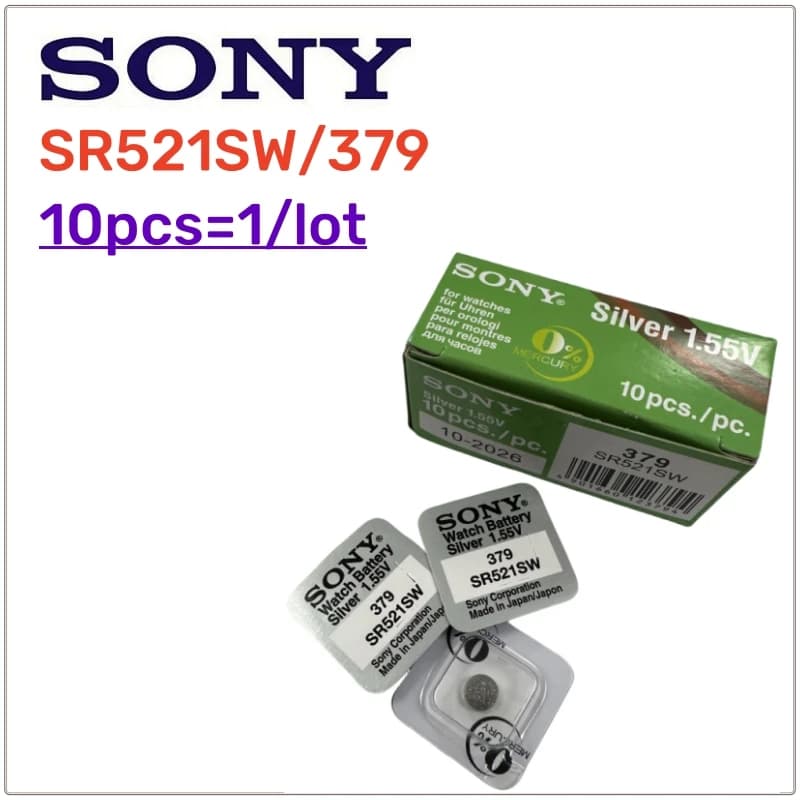 10 قطع بطارية SONY الأصلية 379 SR521SW 379A 379 179 D379 SR63 1.5V قلوية خلية عملة أكسيد الفضة