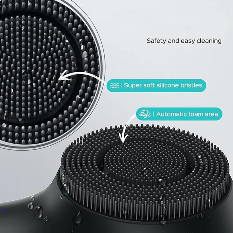 Facial silicone cleansing brush with dual rotation and vibration modes, facial vibration massage, USB charging facial brush - 5