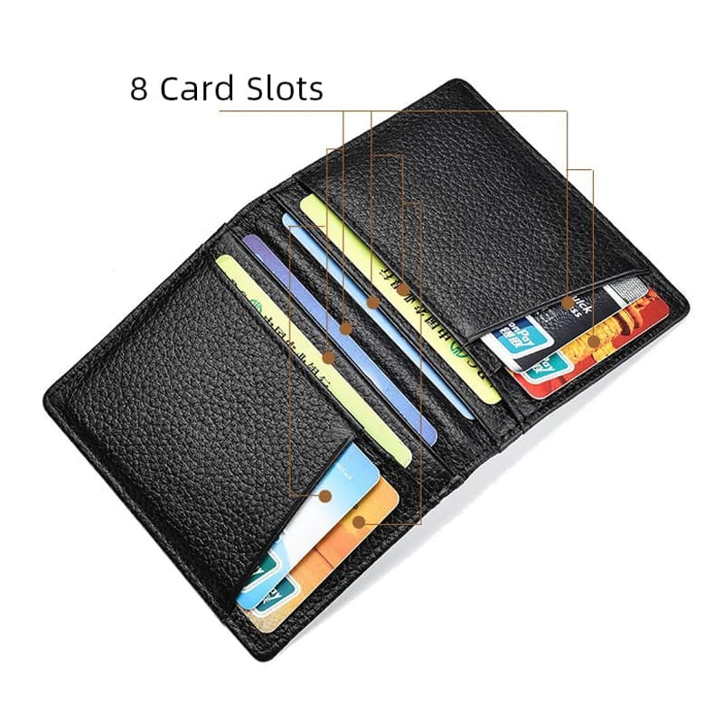 YUECIMIE Super Slim Soft Wallet Genuine Leather Mini Credit Card Holder Wallets Purse Thin Small Card Holders Men Wallet - 4