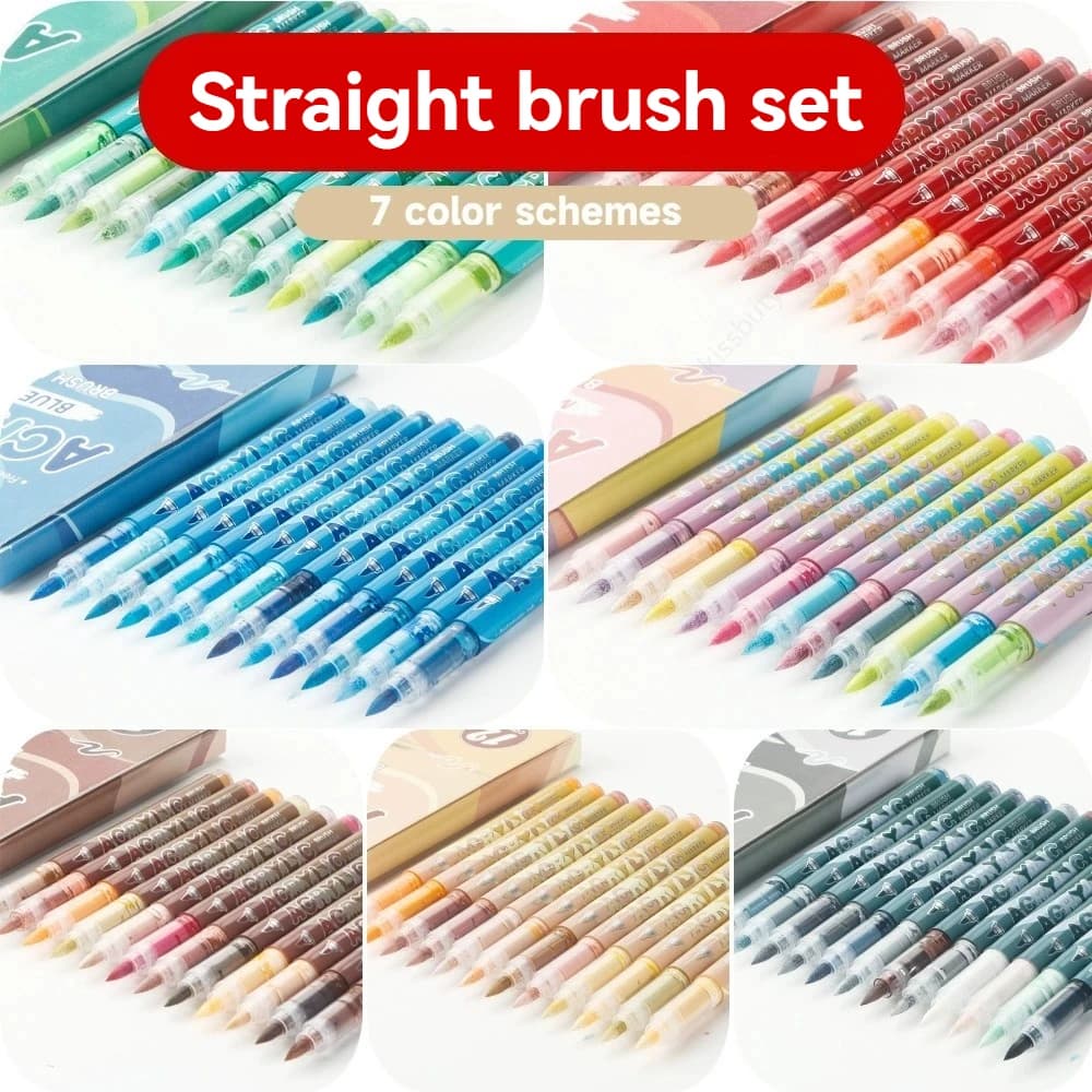 أقلام طلاء أكريليك 84 لونًا، مع نظام حبر سائل، طرف فرشاة، مناسبة للخشب والزجاج والقماش والحرف اليدوية - 2