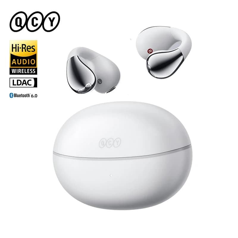 سماعات أذن QCY Crossky C30S مفتوحة الأذن قابلة للربط عالي الدقة مع LDAC سماعات رأس لاسلكية 40 ساعة تشغيل بلوتوث 6.0 سماعات رياضية HD OWS