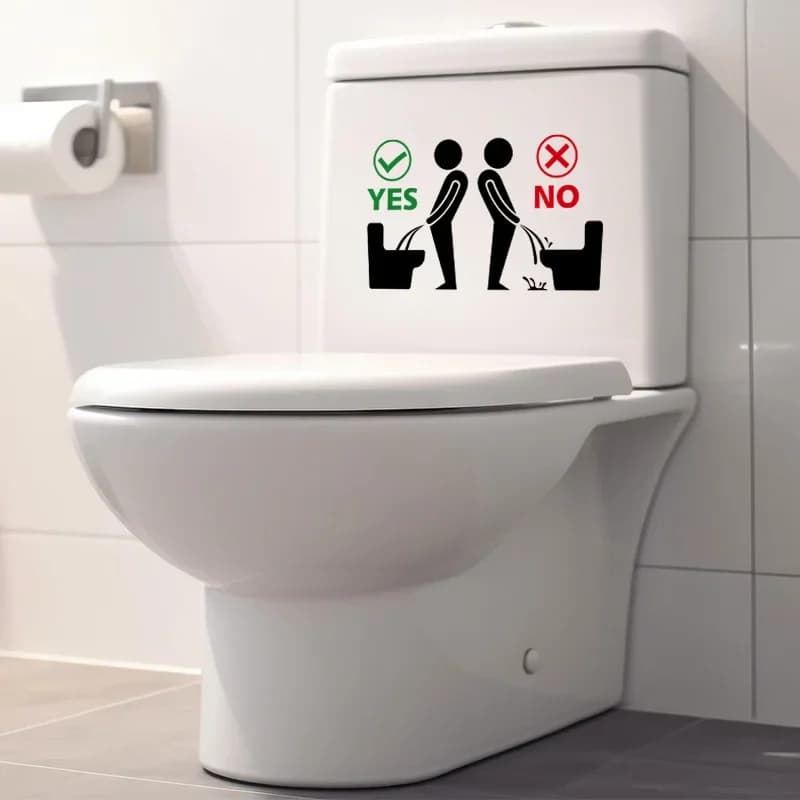 Toilet Sticker Funny Man WC Sticker Removable Toilet Stickers Bathroom Toilet Decoration Self-adhesive Wall Stickers Home Decor - 4