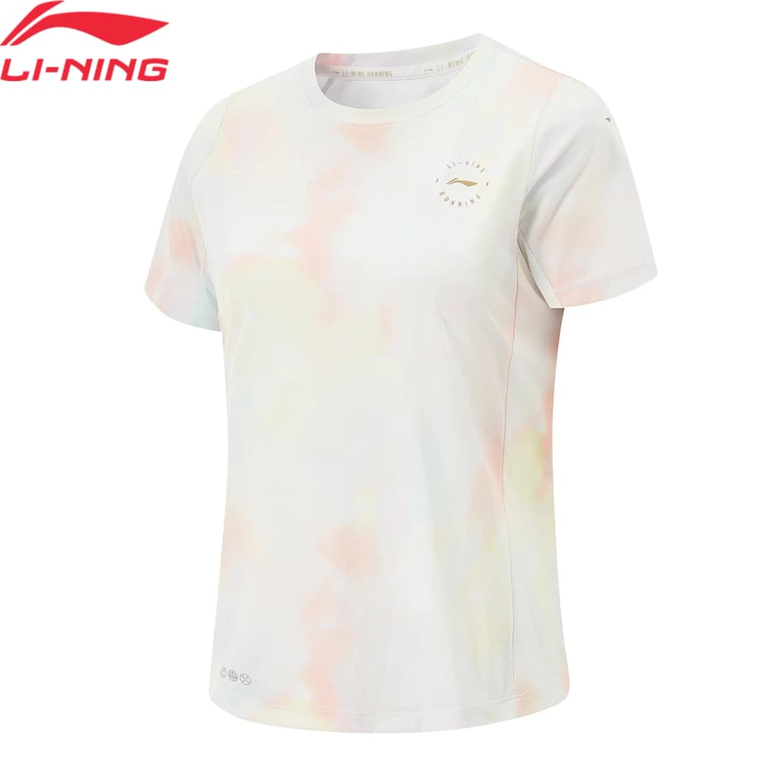 Li-Ning Women's Running Sports T-Shirt Regular Fit 100%Polyester Breathable Reflective LiNing Short Sleeve Tee Tops ATSV530