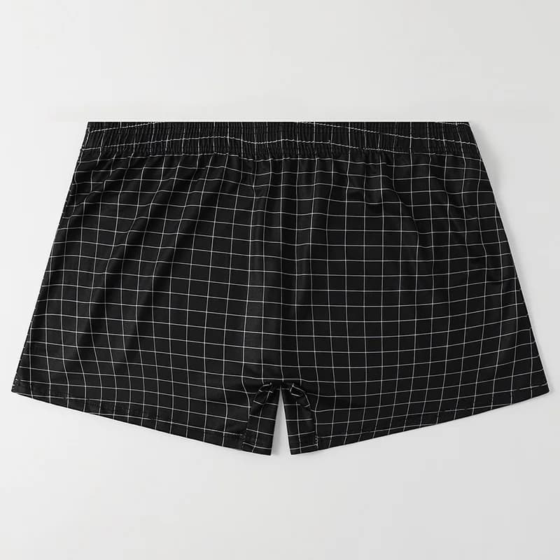 4-Piece Set Of Plaid Printed Elderly Aro Pants Casual And Loose Men's Boxer Shorts Comfortable And Breathable Underwear - 3