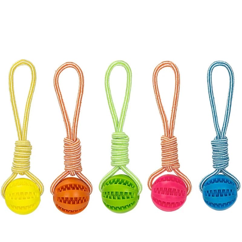 Leash dog toy Rubber leaky ball Pet products Grinding teeth cleaning teeth bite resistant Large, small dog interactive toy - 3