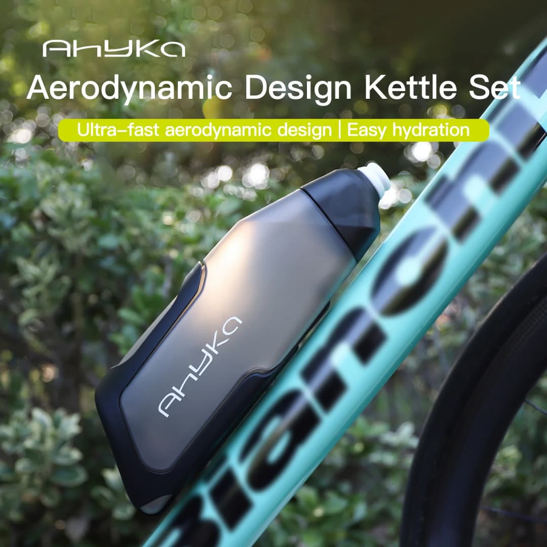 AhyKa Aerodynamic Cycling Water Bottle Set Road Bike Sports Water Bottle Quick Hydration Non-toxic