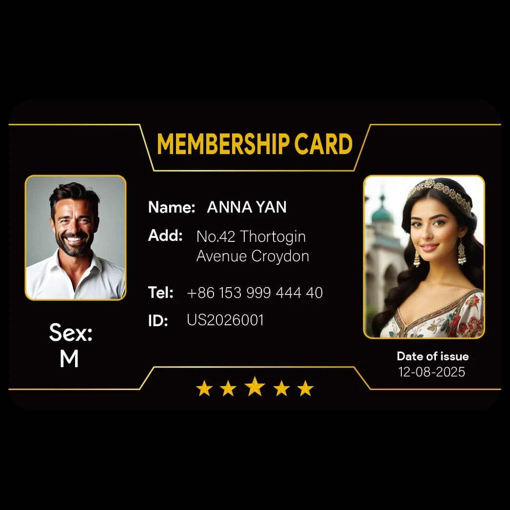 Custom 1 PCS Fan Club Membership Card PVC Plastic VIP Loyalty Card for Influencers Supporters Commemorative Worldwide Shipping - 2