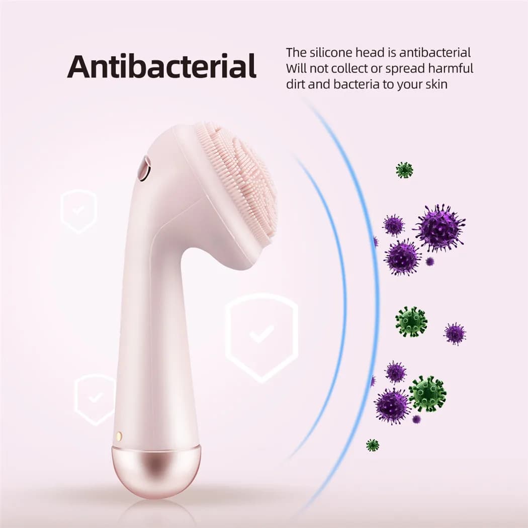 الكهربائية سيليكون فرشاة الوجه الأنظف الاهتزاز الأسطوانة تدليك المسام التطهير أداة مقاوم للماء أداة الجمال القابلة لإعادة الشحن - 4