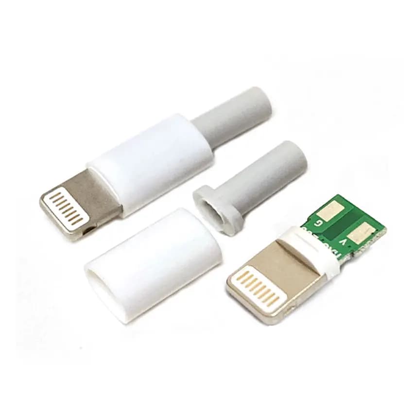 1Set Lightning Dock USB Male Plug With Chip Board Connector Fast Charging Port W/ Shell Soldering Line DIY Data Cable For Iphone - 4