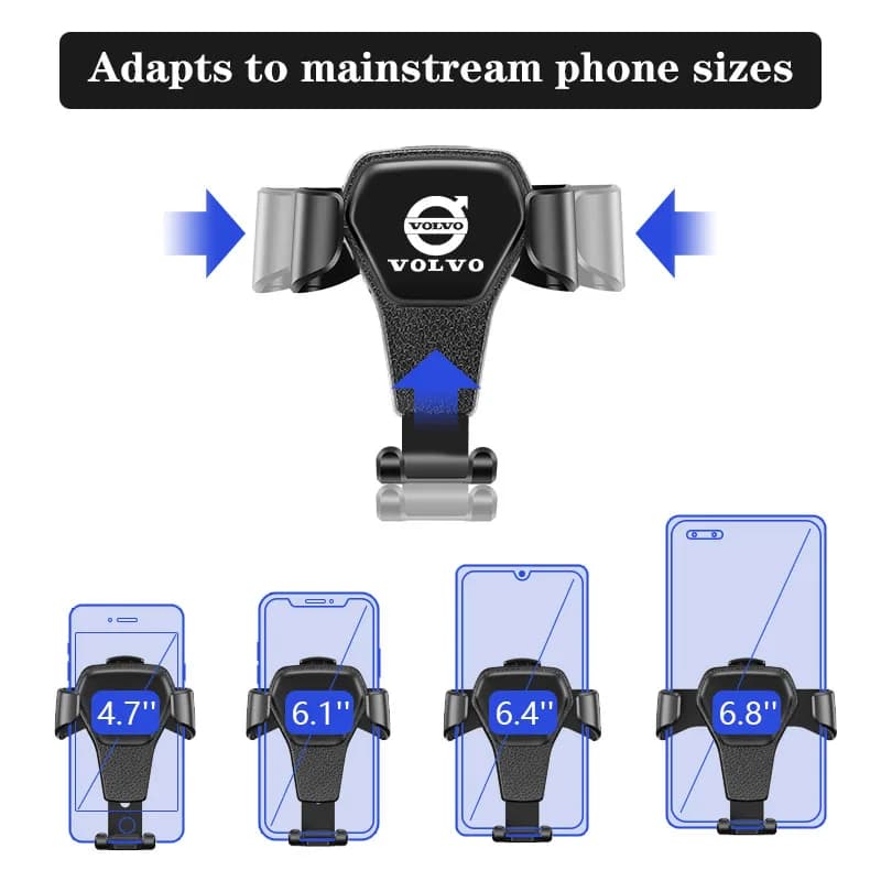 حامل هاتف داخلي للسيارة يعمل بالجاذبية مع حامل تهوية GPS لسيارات فولفو R design XC40 V50 V60 S80 FH500 C30 XC60 S60 XC90 V70 - 5
