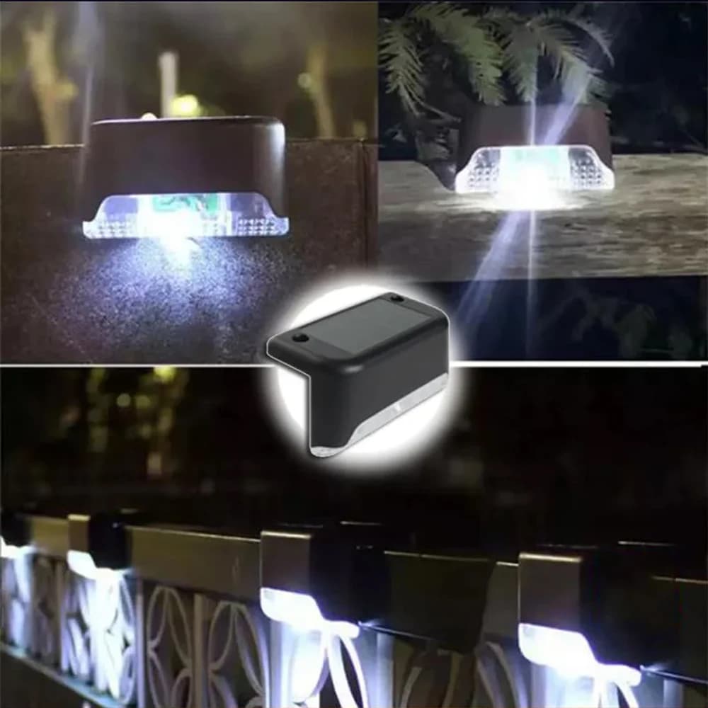 1/4/8 قطع مصباح درج LED أبيض دافئ يعمل بالطاقة الشمسية مقاوم للماء إضاءة حديقة خارجية لزينة الحديقة - 5