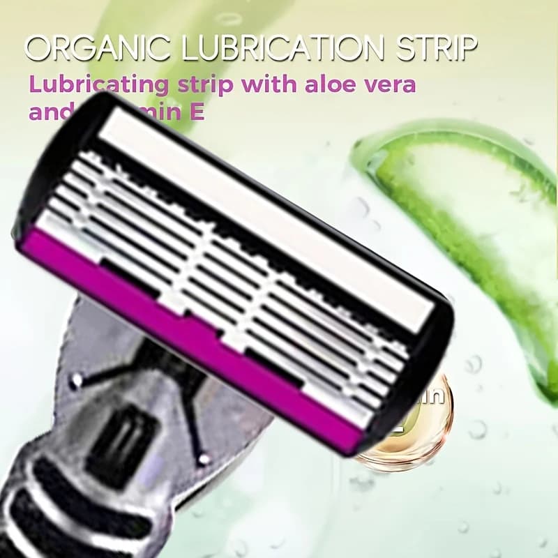 3/6/12 قطعة شفرات حلاقة آمنة عالية الجودة للرجال، 6 طبقات من الفولاذ المقاوم للصدأ الألماني، خراطيش حلاقة متوافقة - 2