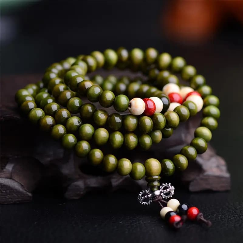 8mm Natural Sandalwood Buddhist Buddha Rosary Beads Prayer Beads Mala 108 Beads Bracelets Unisex Men Bracelets & Bangles Jewelry - 4