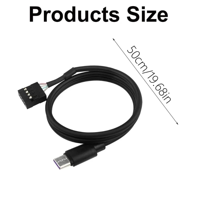 9Pin To Type C USB Cable Computer Motherboards Power Cable for Secondary Screen PC LCD Screen Fast Charging and Data Sync - 6
