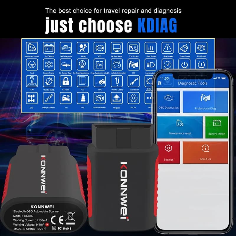 2026 KONNWEI KDIAG Full System Auto Scanner Reset SAS EPB Service ECU Programmer OBD OBD2 Car Diagnostic Tool pk Thinkdiag MINI - 4