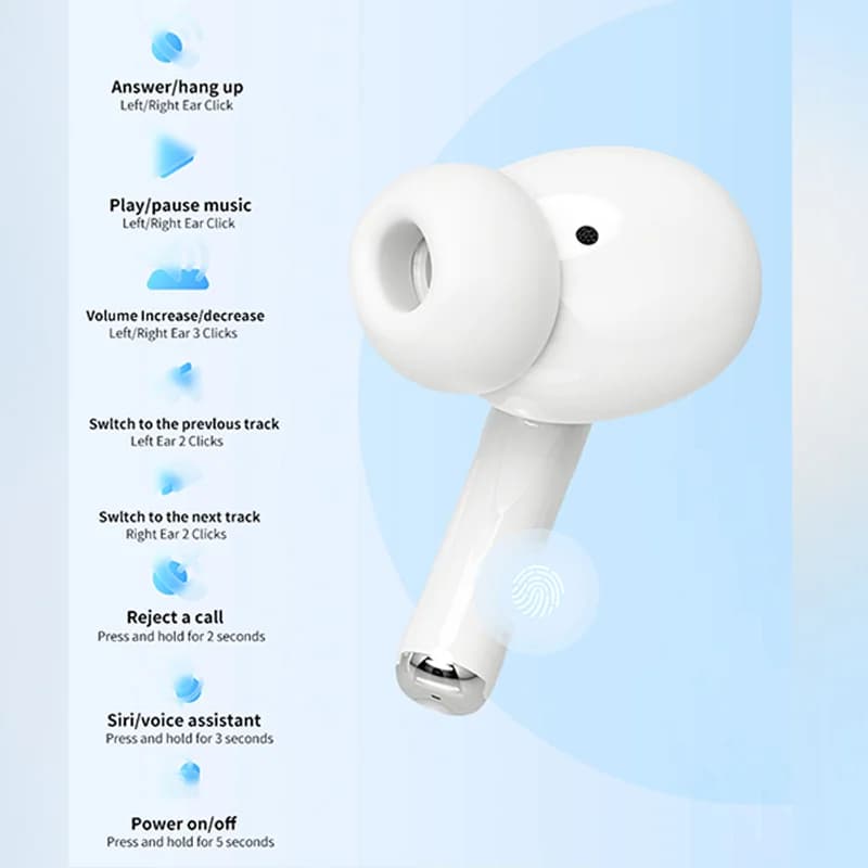 سماعات بلوتوث لاسلكية 2025 اير برو TWS سماعات أذن هاي فاي للحد من الضوضاء مقاومة للماء لهواتف ايفون واندرويد - 6