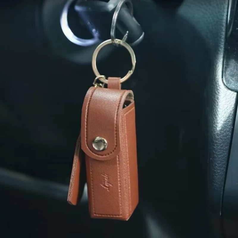 حقيبة مكياج سلسلة مفاتيح حامل أحمر شفاه حقيبة سلسلة مفاتيح أحمر شفاه حقيبة أحمر شفاه من الجلد للسفر والاستخدام اليومي للنساء - 5