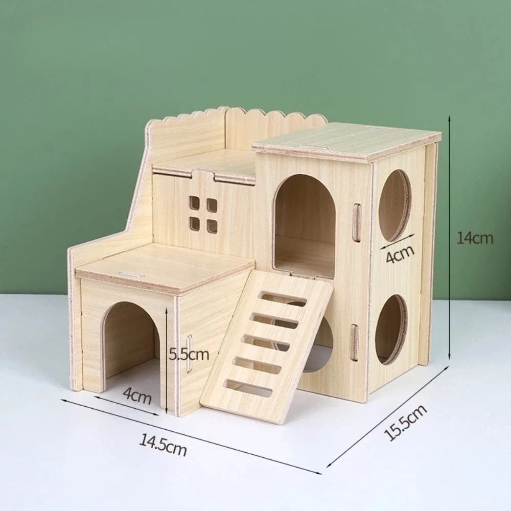 New Wooden Hamster Villa Chewable Durable Seesaw Swing Cage Accessories Easy to Install Hamster Climb Toy Pet Supplies