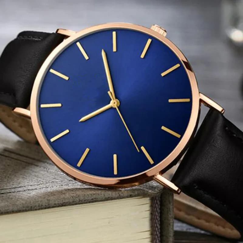 Minimalist Men's Watch Fashion Elegant Unisex Women Wristwatch Leather Strap Simple Quartz Wristwatch Relojes Casual Clock Saati - 4