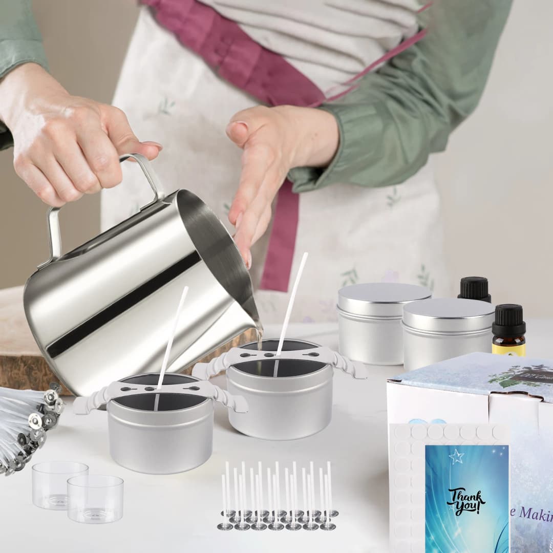 Simple DIY candle-making set, easy to make, with essential oil for aromatherapy, high-quality soy wax, handcrafted - 6