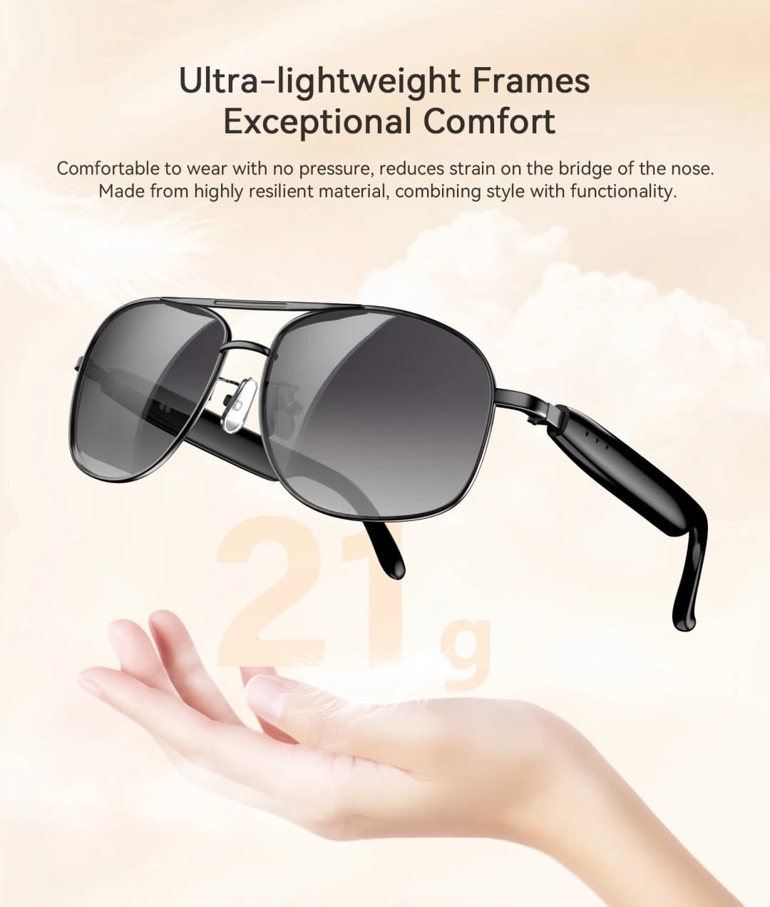 2026 New Blackview Smart Glasses D1 PRO AI Translation Wireless Call Voice,Music Player Open Sound Sunglasses for Man/Women - 3