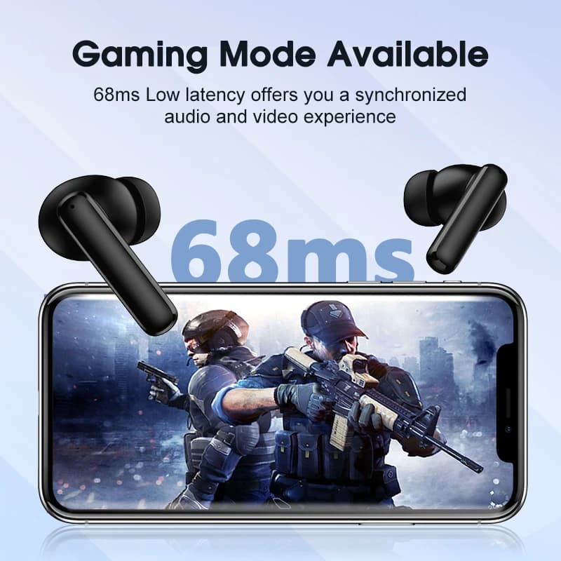 سماعات أذن لاسلكية QCY T13 ANC بلوتوث 5.3 مع إلغاء الضوضاء النشط سماعات رأس 4 ميكروفونات ENC سماعات أذن داخلية للألعاب - 6